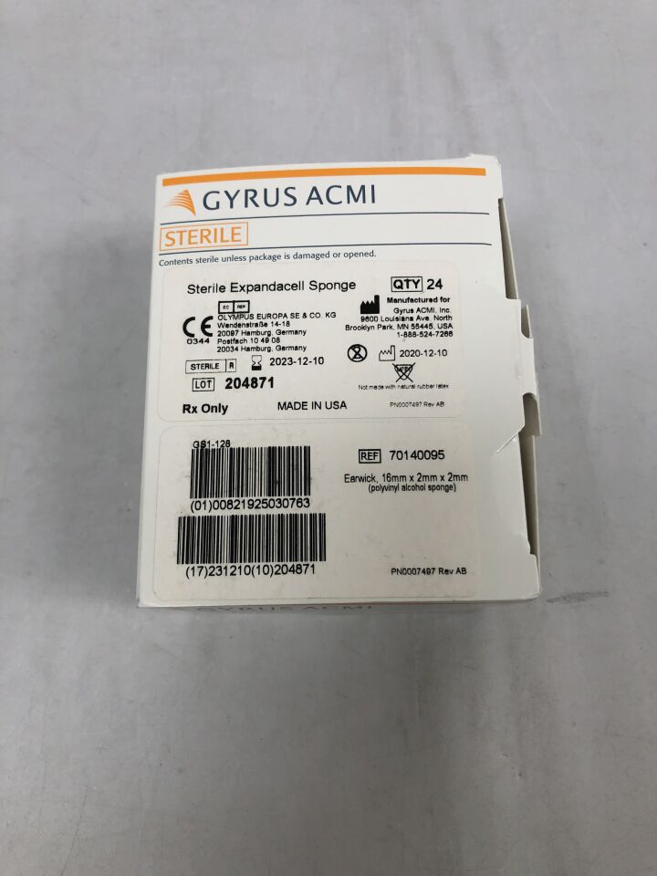 70140095 - GYRUS - Earwick Polyvinyl Alcohol Sponge, 16 x 2 x 2mm
, () - ( Expiry Date: 2023-12-01 )