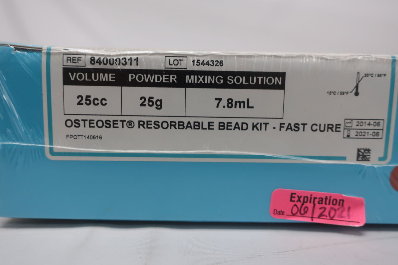84000311 - WRIGHT MEDICAL - osteoset resorbable bead kit, fast cure, 25cc, (BX/1) - ( Expiry Date: 2021-10-31 )