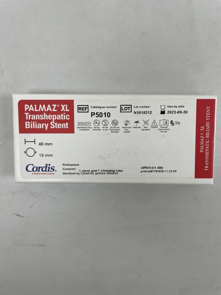 P5010 - CORDIS - Palmaz XL Transhepatic Biliary Stent,  49mm length x 10mm diameter, (BX/1) - ( Expiry Date: 2023-09-30 )