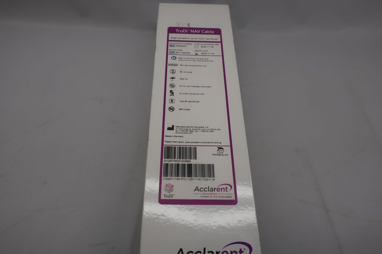 TDNC001 - ACCLARENT - TruDi NAV Cable for use with TruDi NAV Suction, () - ( Expiry Date:  )