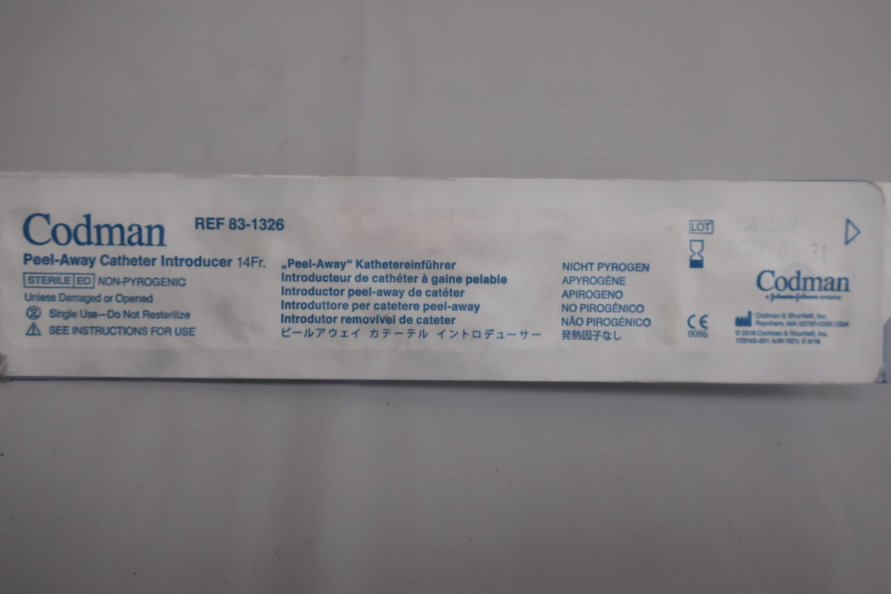 83-1326 - INTEGRA - PEEL AWAY CATHETER INTRODUCER, 14F X 7in, (EA) - ( Expiry Date: 2023-11-30 )