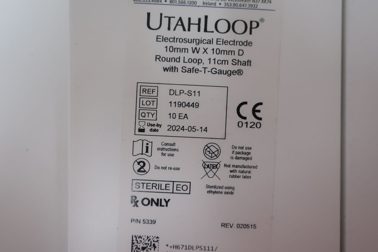 DLP-S11 - UTAH - UtahLoop electrosurgical electrode, Round loop with Safe-T-Gauge, 11cm shaft, 10mm X 10mm, () - ( Expiry Date: 2023-08-08 )