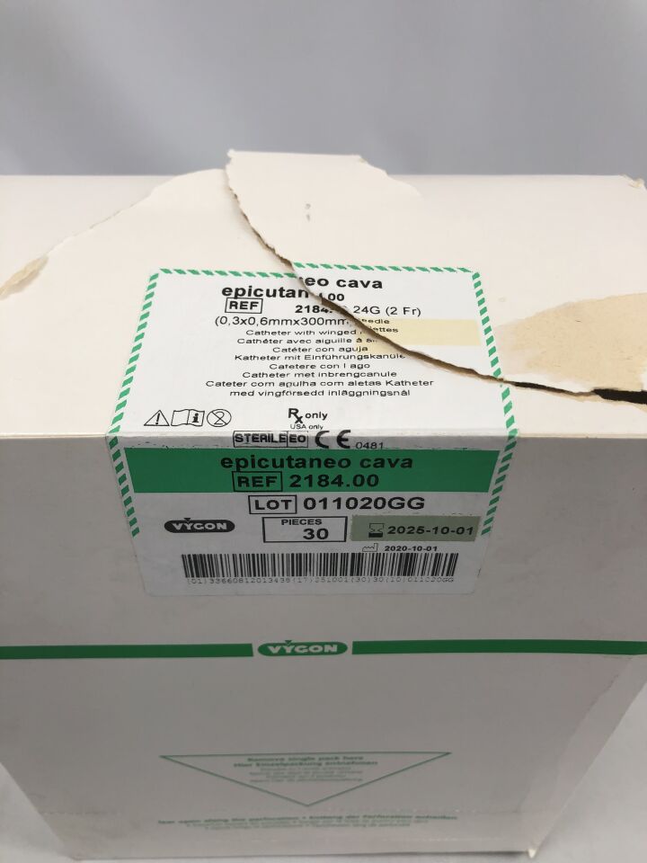 2184 - VYGON - 經皮腔靜脈導管，24g，（BX/30）-（有效期限：2025-10-01）