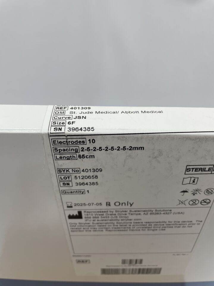 401309REP  -  STRYKER  -  Reprocessed St Jude Medical, DECAPOLAR CSL ELECTROPHYSIOLOGY CATHETER: 6F X 120CM , ( BX/1 )  -  ( Expiry Date : 2025-07-05 )