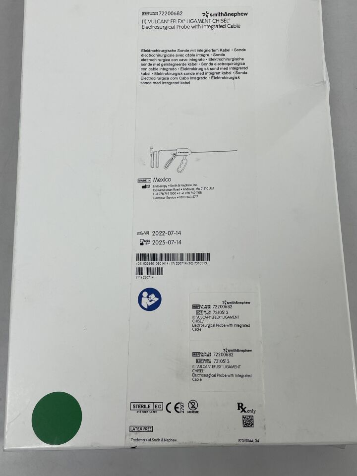 72200682 - SMITH &amp; NEPHEW - Sonda de cincel para ligamentos Vulcan Eflex con cable integrado ( EA ) - ( Fecha de caducidad : 14/07/2025 )