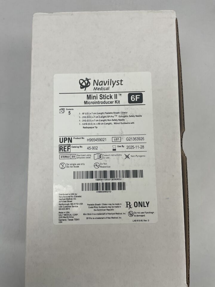 45-902 - NAVILYST - Mini Stick II 微型導入器套裝，6F x 7cm，21G，（5支裝）-（有效期至：2025年11月28日）