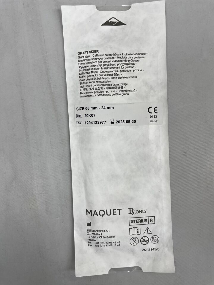 M002363200201  -  MAQUET  -  Graft Sizers, size 05 mm - 24 mm , ( EA )  -  ( Expiry Date : 2025-09-30 )