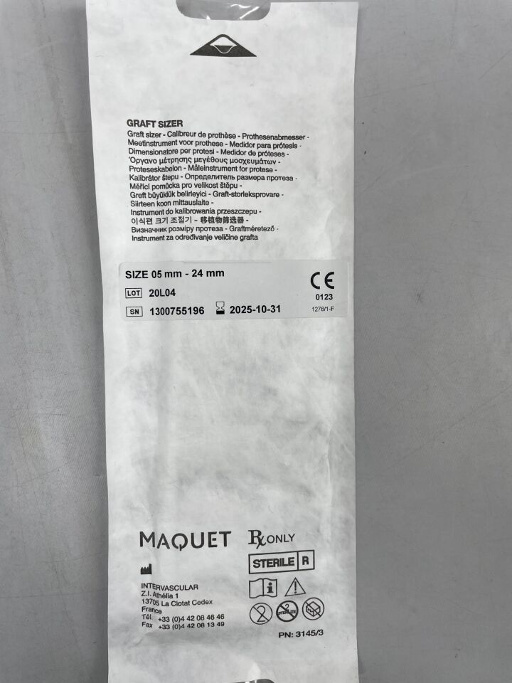 M002363200201  -  MAQUET  -  Graft Sizers, size 05 mm - 24 mm , ( EA )  -  ( Expiry Date : 2025-10-31 )
