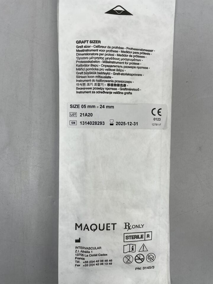 M002363200201  -  MAQUET  -  Graft Sizers, size 05 mm - 24 mm , ( EA )  -  ( Expiry Date : 2025-12-31 )