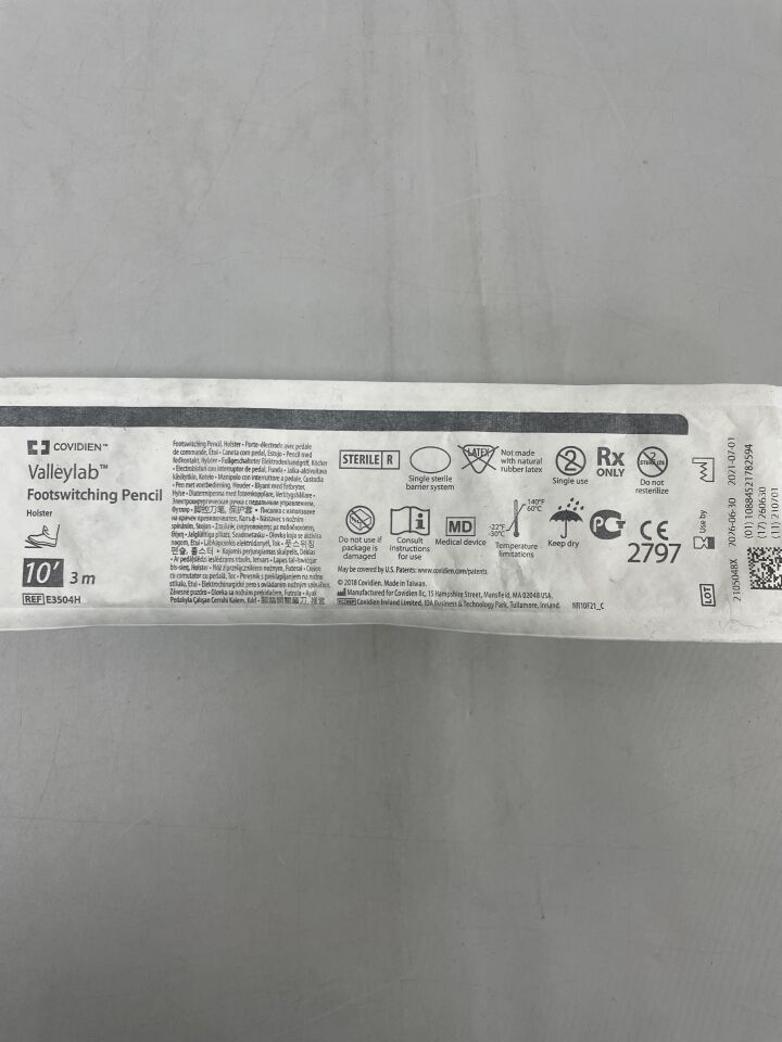 E3504H - COVIDIEN - valleylab 腳踏開關筆，不銹鋼六角鎖定刀片電極，帶皮套，10 英尺，（）-（有效期至：2026-06-30）
