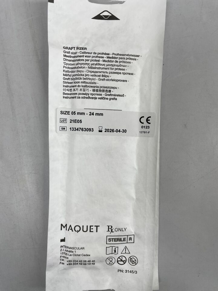 M002363200201  -  MAQUET  -  Graft Sizers, size 05 mm - 24 mm , ( EA )  -  ( Expiry Date : 2026-04-30 )