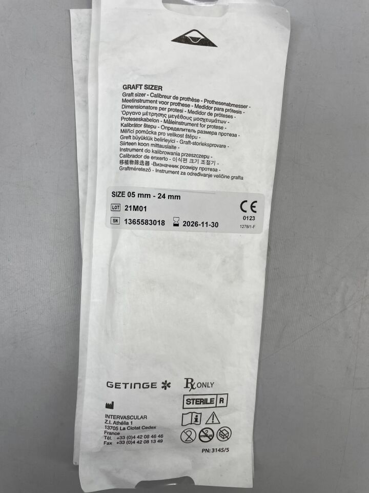 M002363200201  -  MAQUET  -  Graft Sizers, size 05 mm - 24 mm , ( EA )  -  ( Expiry Date : 2026-11-30 )