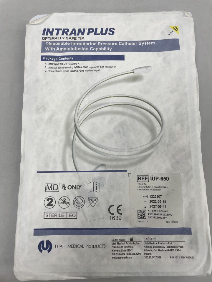 IUP-650  -  UTAH  -  Intrauterine Pressure catheter system, Small tip, Zeroing Button, Amniolumen Visualization  , ( EA )  -  ( Expiry Date : 2027-09-13 )
