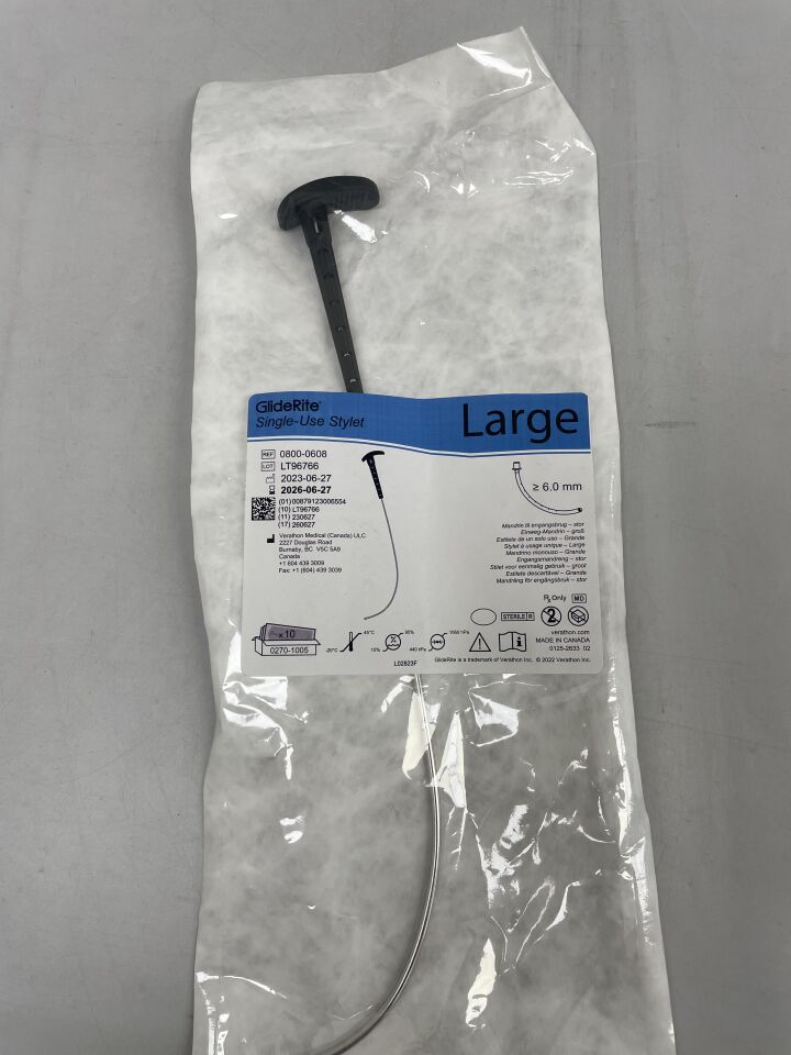 0800-0608  -  VERATHON MEDICAL  -  gliderite single-use stylet, large 6mm , (  )  -  ( Expiry Date : 2026-06-27 )