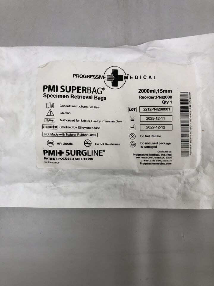 PNI2000 - PROGRESSIVE MEDICAL - 超大尼龍標本取樣袋（附導入），2XL 15mm/2000ml，（EA）-（有效期至：2025-05-18）