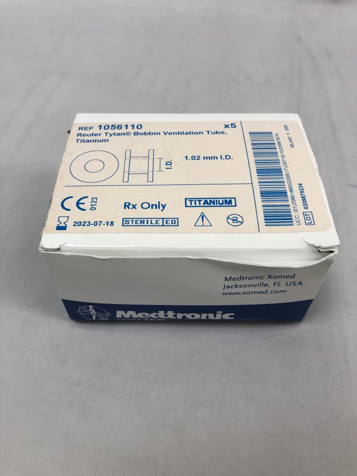 1056110 - MEDTRONIC - reuter bobbins ventilation tube, tytan titanium, 1.02mm no holes, (BX/5) - ( Expiry Date: 2023-07-18 )