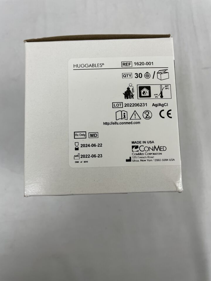 1620-001 - CONMED - Huggables ECG Electrodes, (BX/30) - ( Expiry Date: 2024-06-22 )