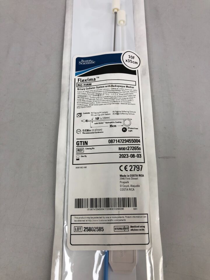 27265 - BOSTON SCIENTIFIC - Flexima RO FIRM Biliary Catheter System with Radiopaque Marker, 10F X 35cm, (EA) - ( Expiry Date: 2023-08-03 )