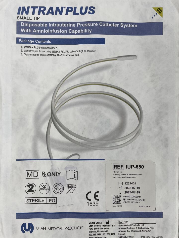 IUP-650 - 猶他醫療 - INTRAN PLUS 子宮內壓力導管系統，附羊膜腔灌注功能，小尖端，（EA）-（有效期至：2027-07-19）