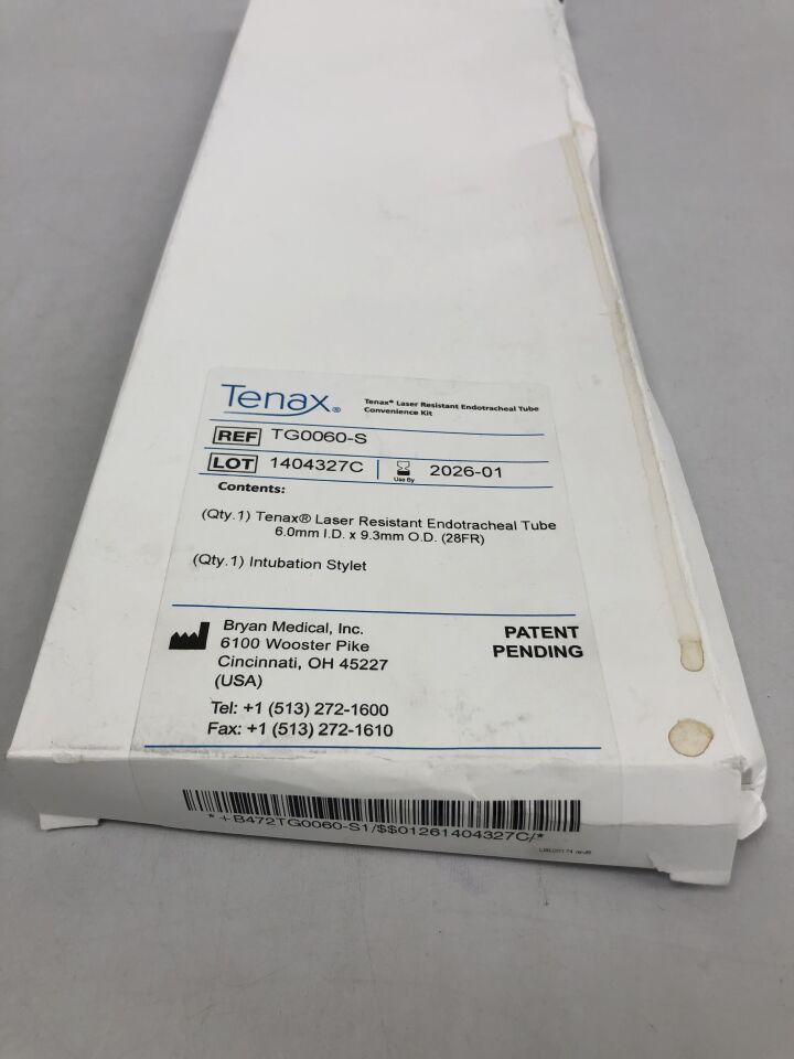 TG0060-S - BRYAN - 雷射防護氣管插管便利套裝，內徑 6mm，外徑 9.3mm，（盒/1）-（有效期至：2026-01-01）