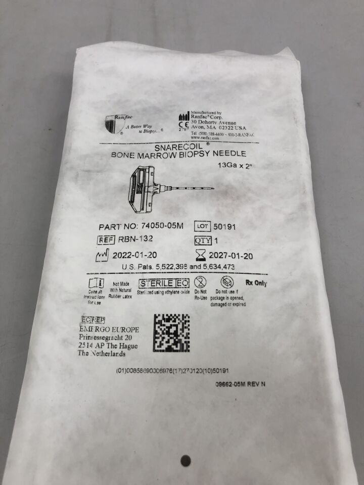 RBN-132  -  RANFAC  -  SnareCoil Bone Marrow Biopsy Needle, 13G X 2in , ( EA )  -  ( Expiry Date : 2027-01-20 )
