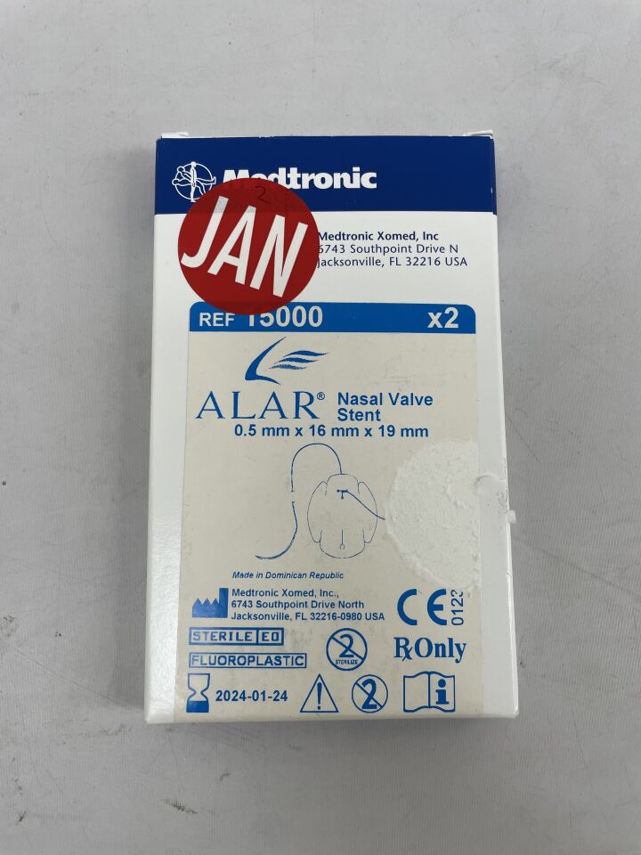 15000 - MEDTRONIC - alar nasal valve stent 0.5mm x 16mm x 19mm, (BX/2) - ( Expiry Date: 2024-01-24 )