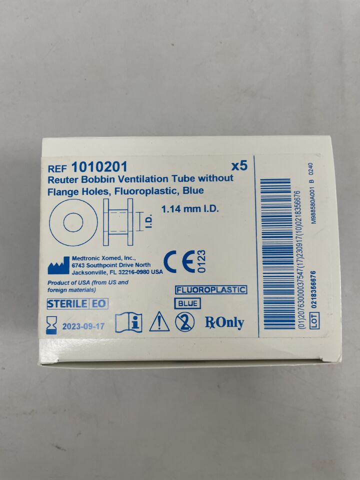 1010201 - MEDTRONIC - reuter bobbins ventilation tube, flpl 1.14mm no holes, (BX/5) - ( Expiry Date: 2023-09-17 )