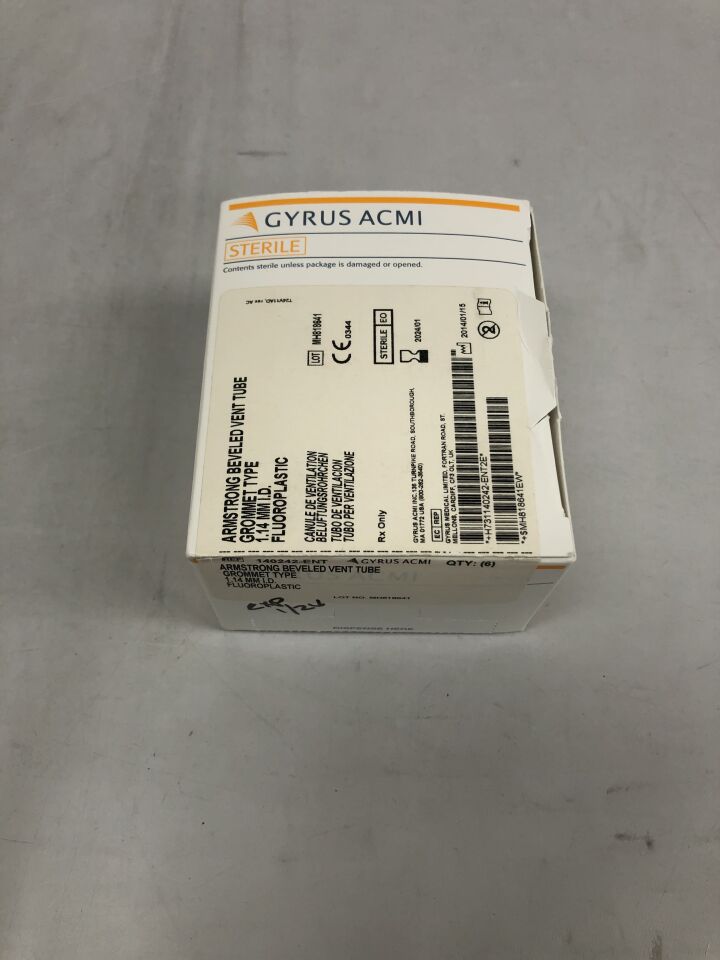 140242-ENT - GYRUS - Armstrong Beveled Vent Tube, Grommet Type, 1.14mm inner diameter, (BX/6) - ( Expiry Date: 2024-01-01 )