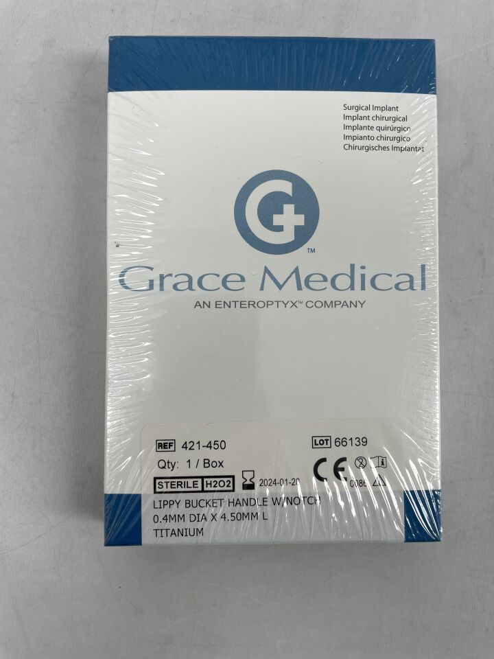 421-450 - GRACE MEDICAL - LIPPY BUCKET HANDLE W/NOTCH 0.4mm X 4.50mm TITANIUM, (BX/1) - ( Expiry Date: 2024-01-28 )