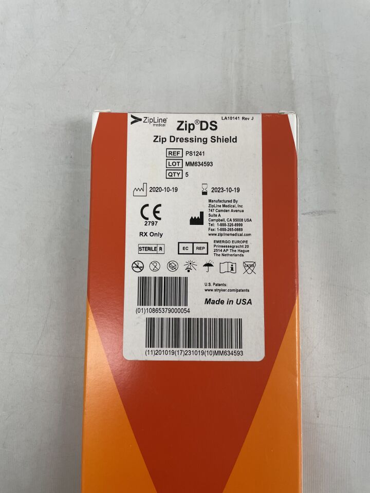PS1241 - ZIPLINE MEDICAL - Zip DS Dressing Shield, (BX/5) - ( Expiry Date: 2023-10-19 )