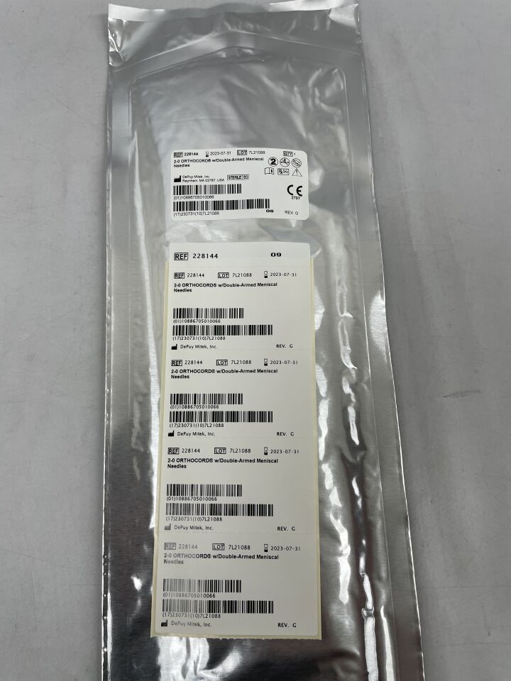 228144 - DEPUY SYNTHES - Orthocord w/ Double-Armed Meniscal Needles 2-0 , (EA) - ( Expiry Date: 2023-07-31 )
