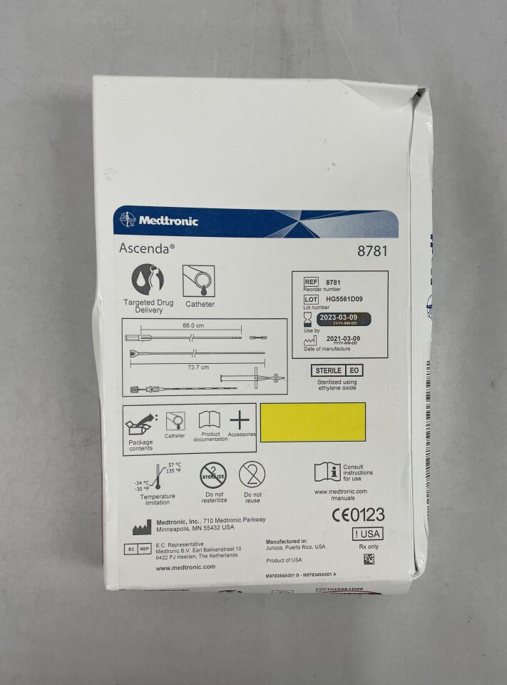 8781 - MEDTRONIC - Ascenda Intrathecal Catheter, 66cm length, Spinal Segment, () - ( Expiry Date: 2023-08-21 )