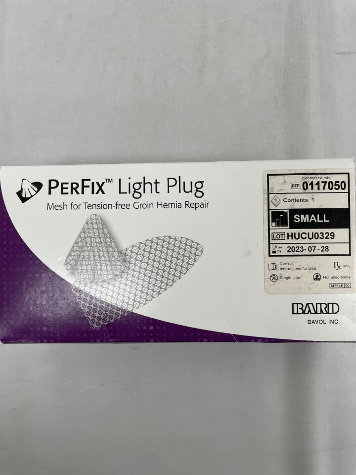 117050 - BARD - mesh perfix light plug, small 2.5cm x 3.4cm, (BX/40) - ( Expiry Date: 2023-07-28 )