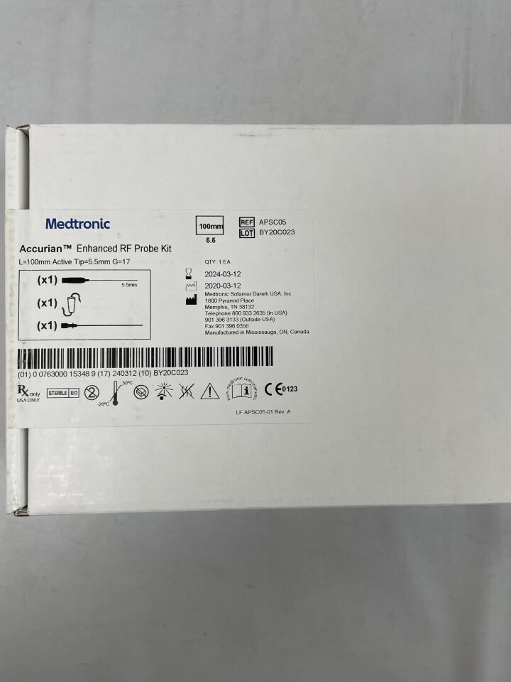 APSC05 - MEDTRONIC - ACCURIAN ENHANCED RF Probe Kit, 100MM 12MM, (BX/49) - ( Expiry Date: 2024-03-12 )