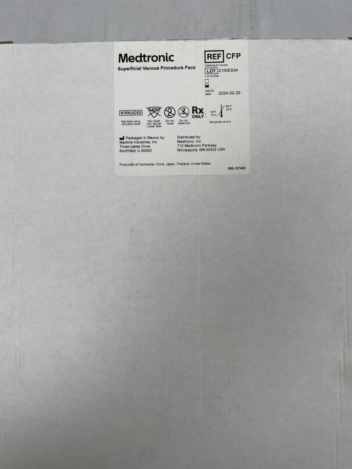 CFP - MEDTRONIC - Superficial Venous Procedure Pack, (BX/100) - ( Expiry Date: 2024-02-29 )