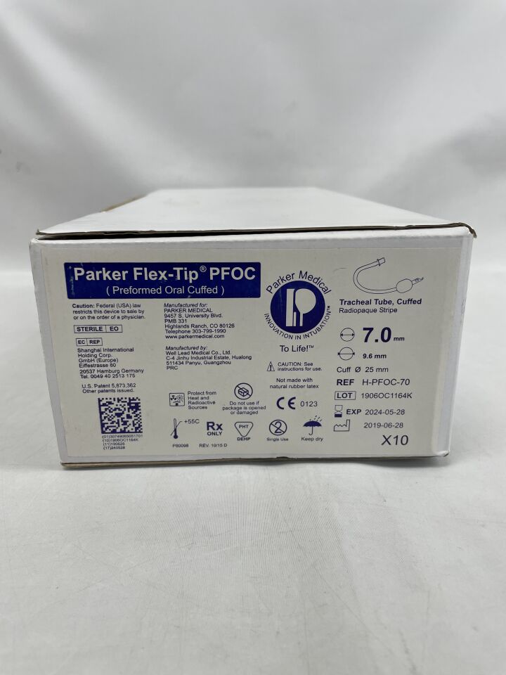 H-PFOC-70 - SALTER LABS - Parker Flex-TIP Preformed Oral Cuff, Tracheal Tube, 7.0mm, (BX/50) - ( Expiry Date: 2024-05-28 )