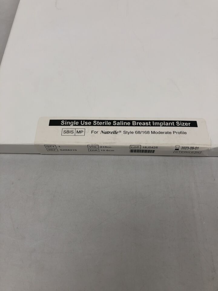 SZ68210 - ALLERGAN - NATRELLE Sterile Breast Implant Sizer, 210cc, (BX/45) - ( Expiry Date: 2023-09-01 )