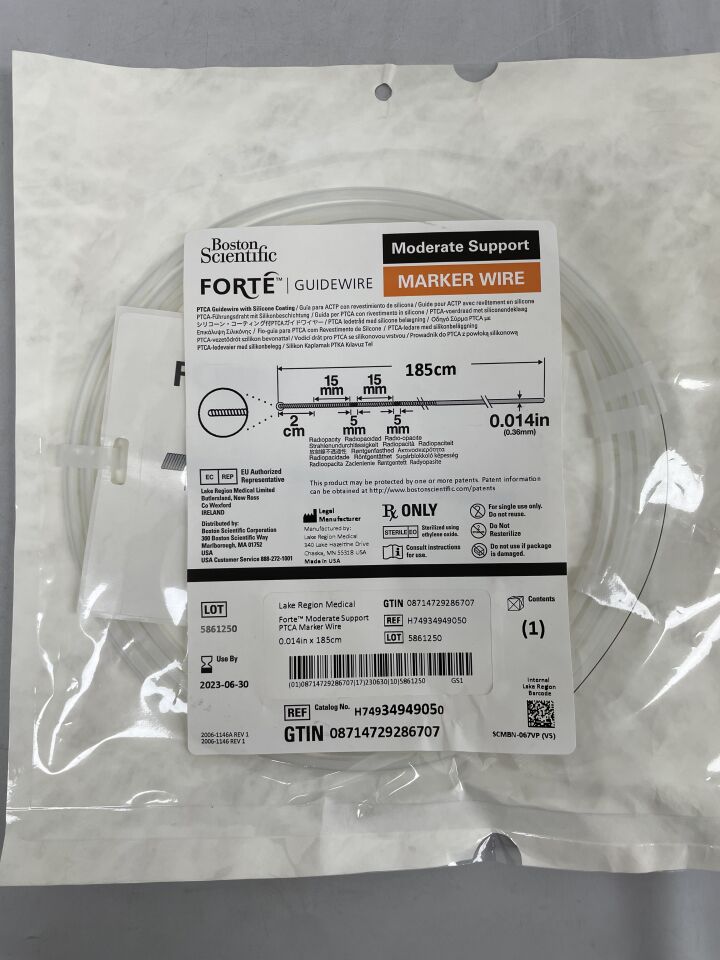 3494905 - BOSTON SCIENTIFIC - Foret Guidewire, Moderate Support Marker Wire, (EA) - ( Expiry Date: 2023-06-30 )