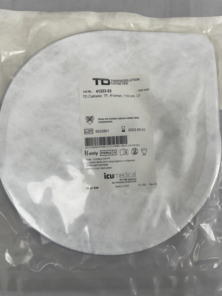 41223-02 - ICU MEDICAL - TD Catheter, 7F, 4 lumen, 110 cm, LF, (EA) - ( Expiry Date: 2023-06-01 )