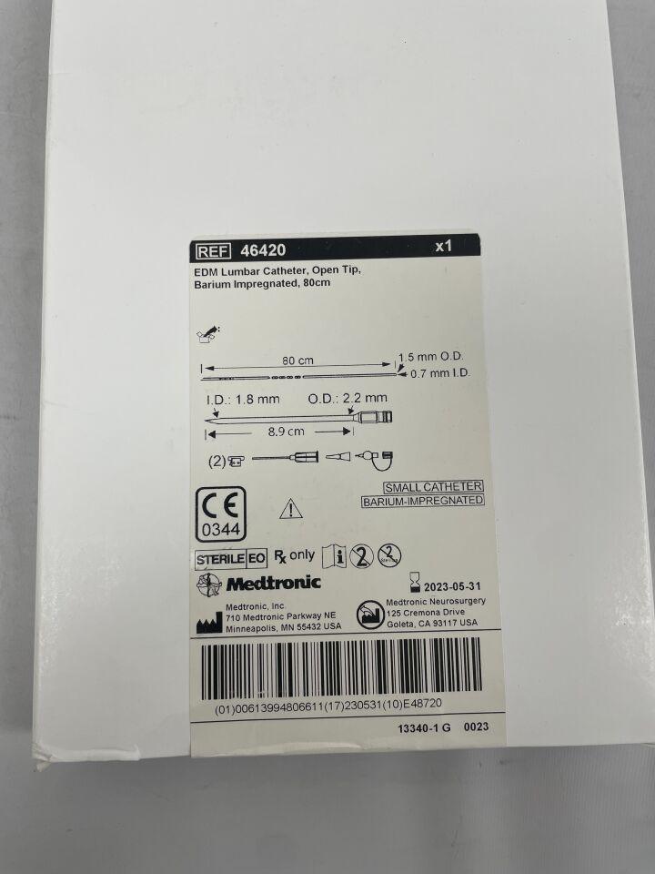 46420 - MEDTRONIC - edm lumbar catheter, open tip, barium impregnated, 80cm, (BX/1) - ( Expiry Date: 2023-05-31 )