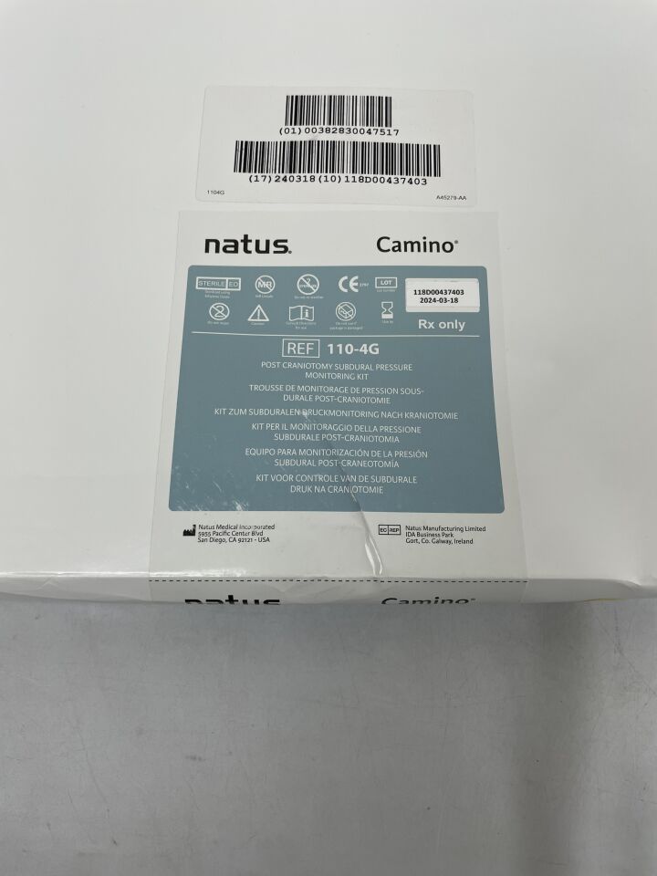 110-4G - NATUS -  Camino Post Craniotomy Subdural Pressure Monitoring Catheter Kit, (BX/1) - ( Expiry Date: 2024-01-30 )