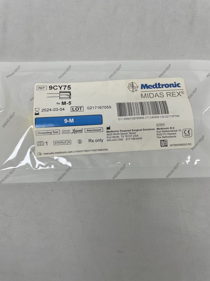 9CY75 - MEDTRONIC - midas rex legend 9cm, 7.5mm cylinder, (EA) - ( Expiry Date: 2024-03-04 )