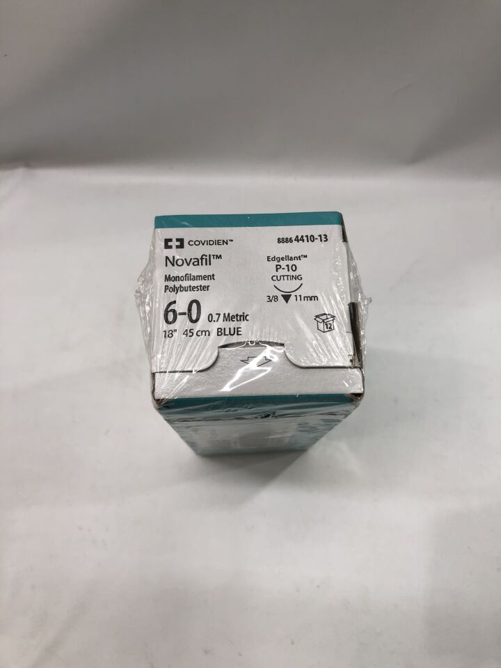 4410-13 - COVIDIEN - Novafil  Monofilament Polybutester, Size 6-0, 18in length, Blue, P-10 needle, () - ( Expiry Date: 2024-08-31 )