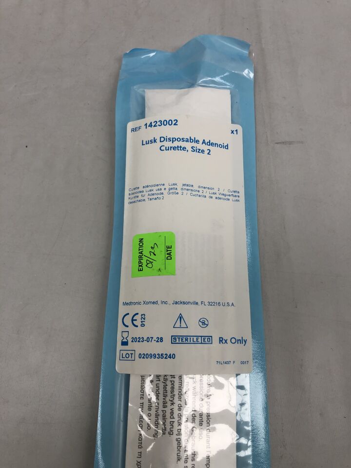 1423002 - MEDTRONIC - lusk disposable adenoid curette, size 2, (EA) - ( Expiry Date: 2023-07-28 )