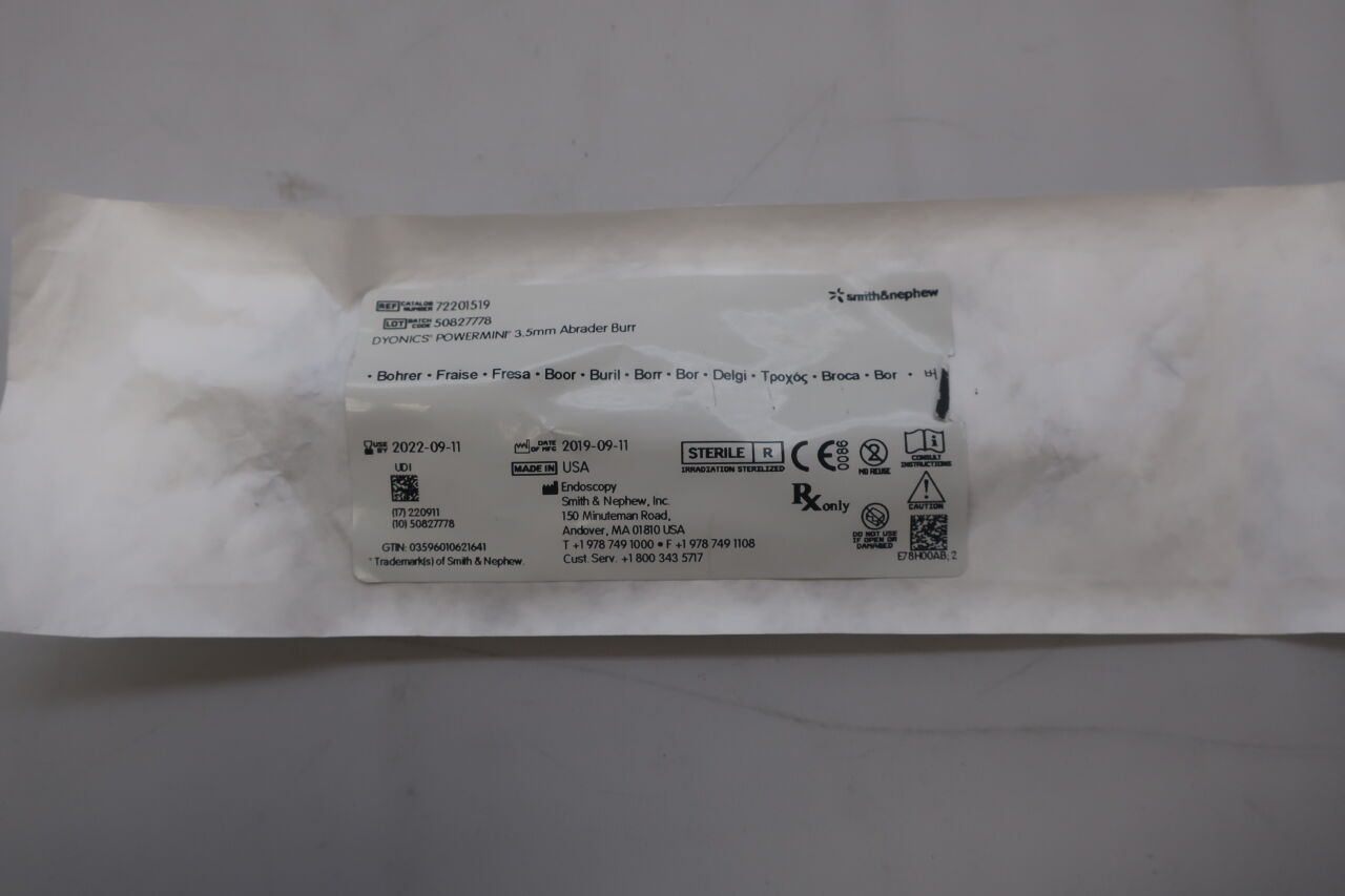 72201519 - SMITH & NEPHEW - DYONICS POWERMINI 3.5mm Abrader Burr, (EA) - ( Expiry Date: 2023-10-12 )