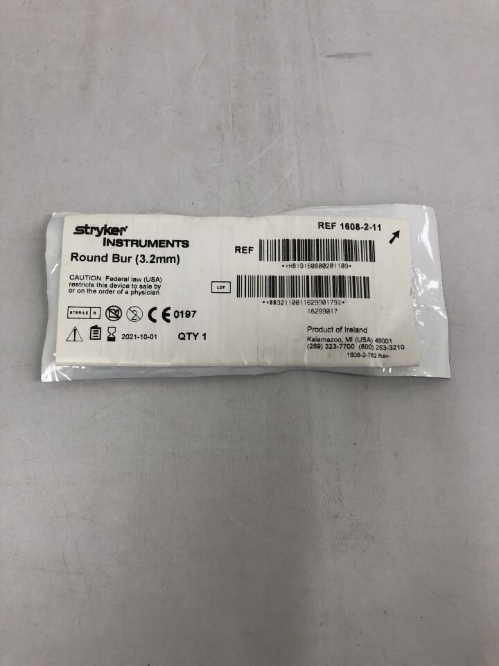 1608-2-11 - STRYKER - Round Bur, 3.2mm, (EA) - ( Expiry Date: 2021-10-01 )