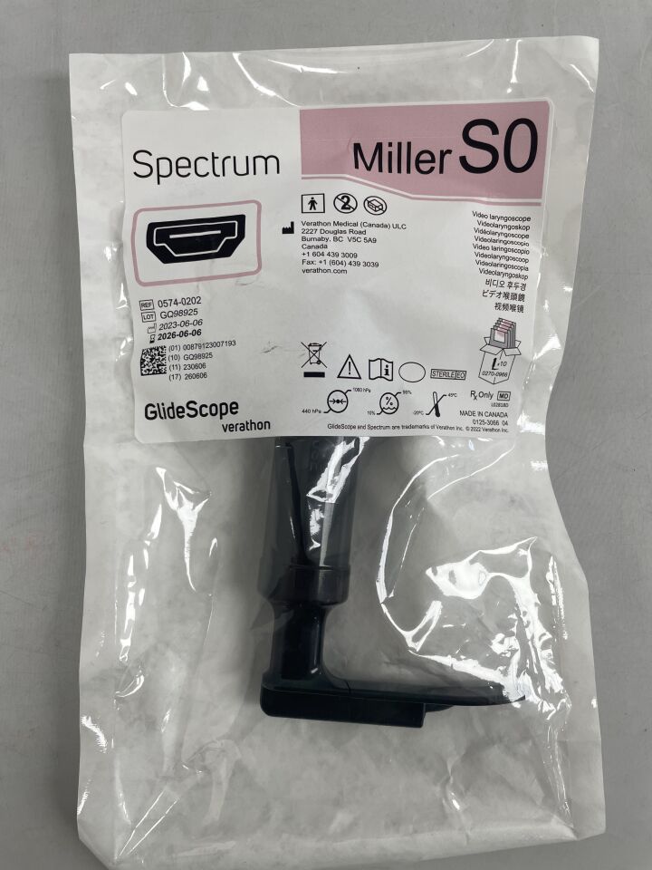0574-0202  -  VERATHON MEDICAL  -  glidescope spectrum video laryngoscope miller s0, hdmi , ( EA )  -  ( Expiry Date : 2026-06-06 )