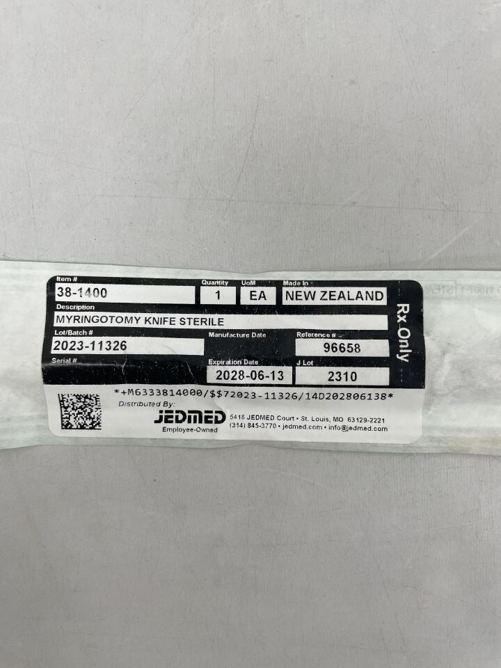 38-1400 - JEDMED - NeoZoline Myringotomy Knife, (EA) - ( Expiry Date: 2028-06-30 )