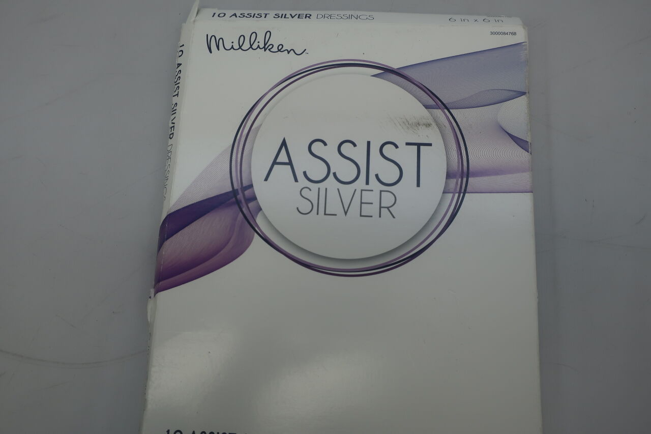 3000084768 - MILLIKEN - Assist Silver Dressing for Active Fluid Management, 6" x 6", (BX/10) - ( Expiry Date: 2023-11-01 )