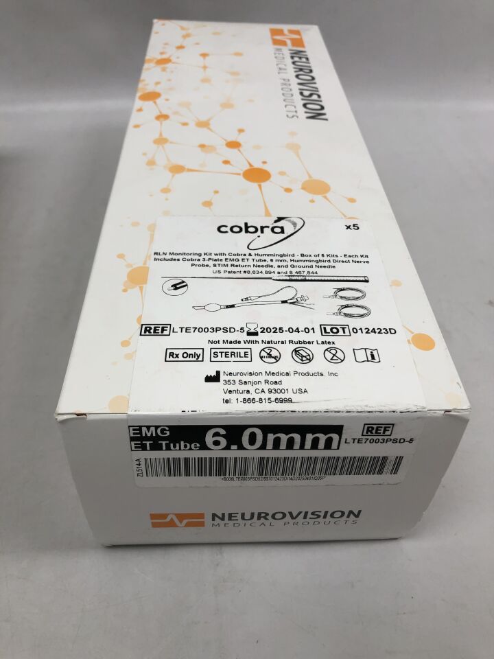 LTE7003PSD-5 - NEUROVISION - Tubo EMG cobra de 3 placas y dos agujas subdérmicas de 6,0 mm (caja de 5) - (Fecha de caducidad: 16/07/2025)